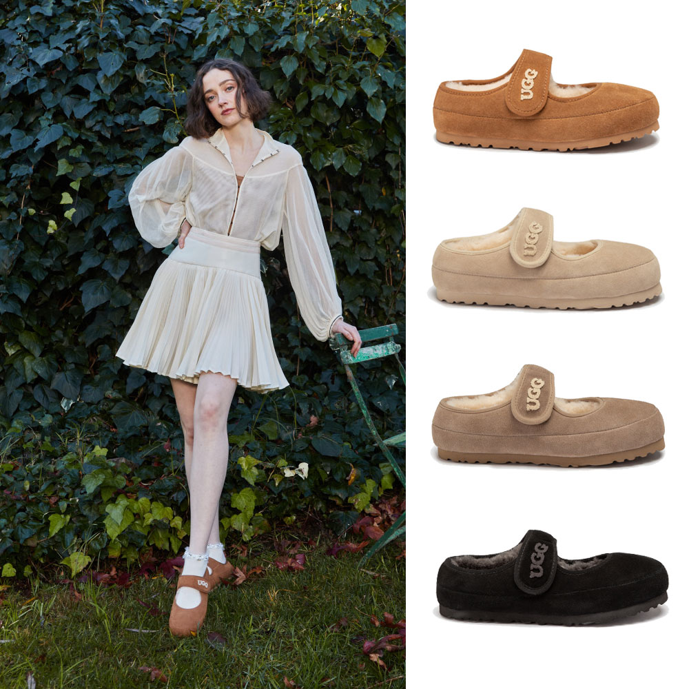 [*예약발송,무료배송] 호주정품 오즈웨어 어그 메리 제인 EMB 로고 단화 슬립온 OZWEAR UGG OB970