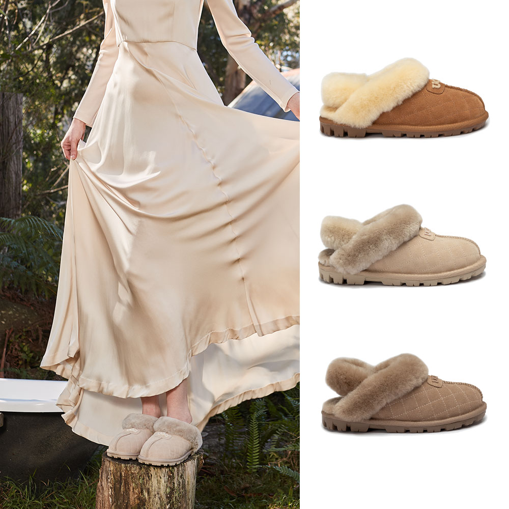 [무료배송] 호주정품 오즈웨어 코케트 마테라세 로고 탈부착 밴딩 슬리퍼 (굽 2.5cm) OZWEAR UGG OB114MDE