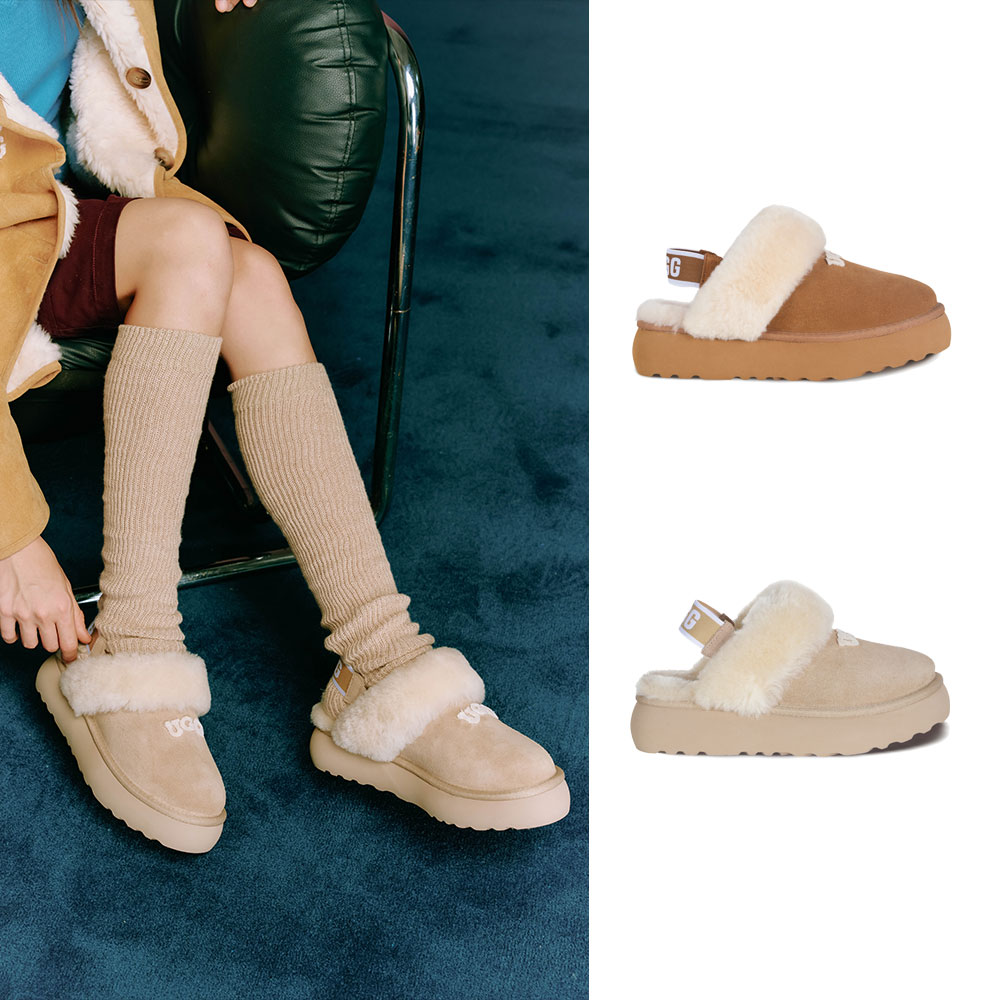 [무료배송] 호주정품 오즈라나 클래식 로고 케이크 쉐이프트 밴딩 탈부착 슬리퍼 (굽 4cm) OZLANA UGG OZ3006