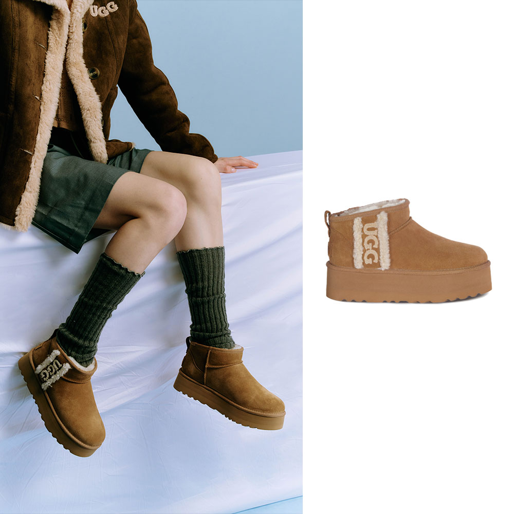 [무료배송] 호주정품 오즈라나 클래식 사이드 로고 울트라 미니 플랫폼 부츠 (굽 5cm) OZLANA UGG OZ0018